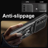 For Samsung Galaxy M16 Case With Slide Lens Cover Rotating Ring Shockproof Stand Holder Phone Case