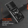 For Samsung Galaxy M16 Case With Slide Lens Cover Rotating Ring Shockproof Stand Holder Phone Case