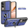 For vivo V50 Lite 4G Case With Slide Lens Cover Rotating Ring Shockproof Stand Holder Phone Case