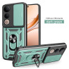 For vivo V50 Lite 4G Case With Slide Lens Cover Rotating Ring Shockproof Stand Holder Phone Case