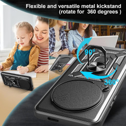 For Xiaomi 15 Ultra Case With Slide Lens Cover Rotating Ring Shockproof Stand Holder Phone Case