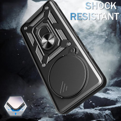 For Xiaomi 15 Ultra Case With Slide Lens Cover Rotating Ring Shockproof Stand Holder Phone Case