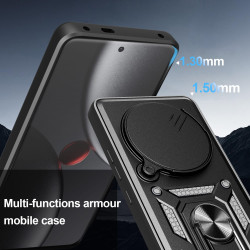 For Xiaomi 15 Ultra Case With Slide Lens Cover Rotating Ring Shockproof Stand Holder Phone Case
