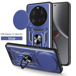 For Xiaomi 15 Ultra Case With Slide Lens Cover Rotating Ring Shockproof Stand Holder Phone Case