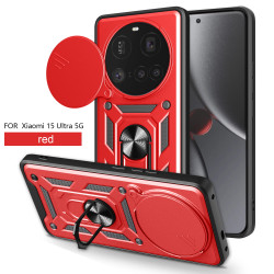 For Xiaomi 15 Ultra Case With Slide Lens Cover Rotating Ring Shockproof Stand Holder Phone Case