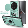 For Xiaomi 15 Ultra Case With Slide Lens Cover Rotating Ring Shockproof Stand Holder Phone Case