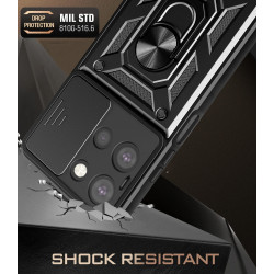 For Moto G 5G 2025 Case With Slide Lens Cover Rotating Ring Shockproof Stand Holder Phone Case