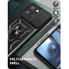 For Moto G 5G 2025 Case With Slide Lens Cover Rotating Ring Shockproof Stand Holder Phone Case