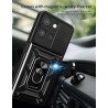 For Moto G 5G 2025 Case With Slide Lens Cover Rotating Ring Shockproof Stand Holder Phone Case