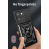 For Moto G 5G 2025 Case With Slide Lens Cover Rotating Ring Shockproof Stand Holder Phone Case