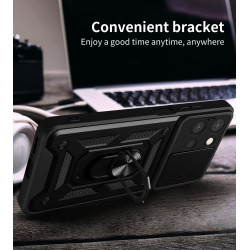 For Moto G 5G 2025 Case With Slide Lens Cover Rotating Ring Shockproof Stand Holder Phone Case