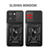 For Moto G 5G 2025 Case With Slide Lens Cover Rotating Ring Shockproof Stand Holder Phone Case