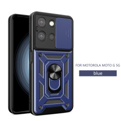 For Moto G 5G 2025 Case With Slide Lens Cover Rotating Ring Shockproof Stand Holder Phone Case