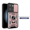 For Moto G 5G 2025 Case With Slide Lens Cover Rotating Ring Shockproof Stand Holder Phone Case
