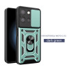 For Moto G 5G 2025 Case With Slide Lens Cover Rotating Ring Shockproof Stand Holder Phone Case