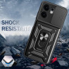 For Oppo Reno13 F 5G 4G Case With Slide Lens Cover Rotating Ring Shockproof Stand Holder Phone Case