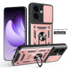 For Oppo Reno13 F 5G 4G Case With Slide Lens Cover Rotating Ring Shockproof Stand Holder Phone Case