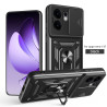 For Oppo Reno13 F 5G 4G Case With Slide Lens Cover Rotating Ring Shockproof Stand Holder Phone Case