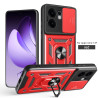 For Oppo Reno13 F 5G 4G Case With Slide Lens Cover Rotating Ring Shockproof Stand Holder Phone Case
