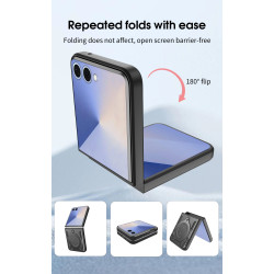 Case For Samsung Galaxy Z Flip7 Magnetic Slide Camera Protection Cover 360 Rotate Kickstand Armor Ring Funda Capa