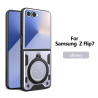 Case For Samsung Galaxy Z Flip7 Magnetic Slide Camera Protection Cover 360 Rotate Kickstand Armor Ring Funda Capa