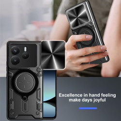 Case For Xiaomi Redmi Note 14 5G Magnetic Slide Camera Protection Cover 360 Rotate Kickstand Armor Ring Funda Capa