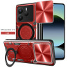 Case For Xiaomi Redmi Note 14 5G Magnetic Slide Camera Protection Cover 360 Rotate Kickstand Armor Ring Funda Capa