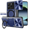 Case For Xiaomi Redmi Note 14 5G Magnetic Slide Camera Protection Cover 360 Rotate Kickstand Armor Ring Funda Capa
