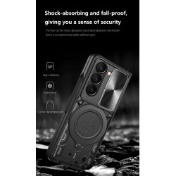 Case For Samsung Galaxy Z Fold7 Magnetic Slide Camera Protection Cover 360 Rotate Kickstand Armor Ring Funda Capa