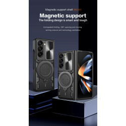 Case For Samsung Galaxy Z Fold7 Magnetic Slide Camera Protection Cover 360 Rotate Kickstand Armor Ring Funda Capa