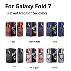 Case For Samsung Galaxy Z Fold7 Magnetic Slide Camera Protection Cover 360 Rotate Kickstand Armor Ring Funda Capa