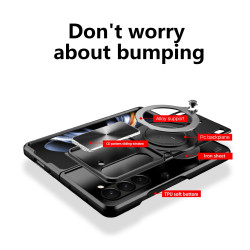 Case For Samsung Galaxy Z Fold7 Magnetic Slide Camera Protection Cover 360 Rotate Kickstand Armor Ring Funda Capa