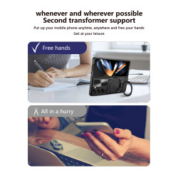 Case For Samsung Galaxy Z Fold7 Magnetic Slide Camera Protection Cover 360 Rotate Kickstand Armor Ring Funda Capa