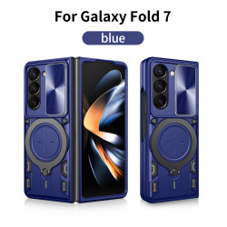 Case For Samsung Galaxy Z Fold7 Magnetic Slide Camera Protection Cover 360 Rotate Kickstand Armor Ring Funda Capa