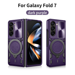 Case For Samsung Galaxy Z Fold7 Magnetic Slide Camera Protection Cover 360 Rotate Kickstand Armor Ring Funda Capa