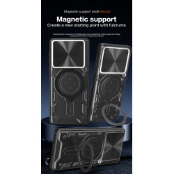 Case For Xiaomi 15 Magnetic Slide Camera Protection Cover 360 Rotate Kickstand Armor Ring Funda Capa