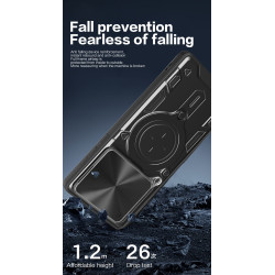 Case For Xiaomi 15 Magnetic Slide Camera Protection Cover 360 Rotate Kickstand Armor Ring Funda Capa