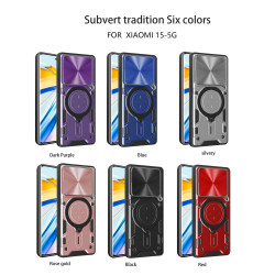 Case For Xiaomi 15 Magnetic Slide Camera Protection Cover 360 Rotate Kickstand Armor Ring Funda Capa