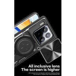 Case For Xiaomi 15 Magnetic Slide Camera Protection Cover 360 Rotate Kickstand Armor Ring Funda Capa