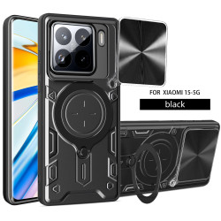 Case For Xiaomi 15 Magnetic Slide Camera Protection Cover 360 Rotate Kickstand Armor Ring Funda Capa