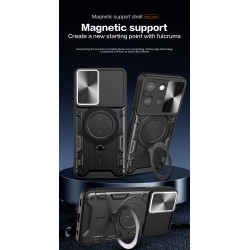 Case For Moto G 5G 2025 Magnetic Slide Camera Protection Moto G 5G 2025 Cover 360 Rotate Kickstand Armor Ring Funda Capa
