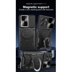 Case For Moto G Power 2025 Magnetic Slide Camera Protection Cover 360 Rotate Kickstand Armor Ring Funda Capa