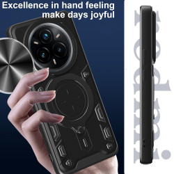 Magnetic Car Mount Phone Case for Realme 14 Pro Plus - Military-Grade Rotating Ring Stand with Slide Camera Cover | Shockproof Anti-Fingerprint Heavy Duty Protective Case