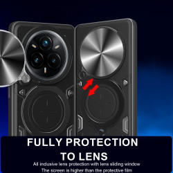 Magnetic Car Mount Phone Case for Realme 14 Pro Plus - Military-Grade Rotating Ring Stand with Slide Camera Cover | Shockproof Anti-Fingerprint Heavy Duty Protective Case