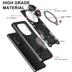 Magnetic Car Mount Phone Case for Realme 14 Pro Plus - Military-Grade Rotating Ring Stand with Slide Camera Cover | Shockproof Anti-Fingerprint Heavy Duty Protective Case