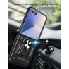 For Samsung Galaxy Z Flip7 Case With Slide Lens Cover Rotating Ring Shockproof Stand Holder Phone Case