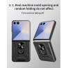 For Samsung Galaxy Z Flip7 Case With Slide Lens Cover Rotating Ring Shockproof Stand Holder Phone Case