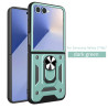 For Samsung Galaxy Z Flip7 Case With Slide Lens Cover Rotating Ring Shockproof Stand Holder Phone Case