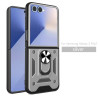 For Samsung Galaxy Z Flip7 Case With Slide Lens Cover Rotating Ring Shockproof Stand Holder Phone Case