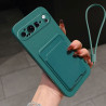 Case for Google Pixel 9 Pro XL Liquid Silicone Card Holder Soft Phone Skin Cover Pixel 9 Pro XL Shockproof Back Pocket Wallet Funda